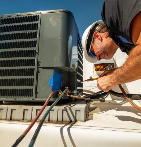 Professional HVAC technicians working in NYC